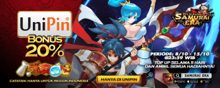 Samurai Era : Rise of Empire bagi bagi Bonus Cash 20% dan item in-game!